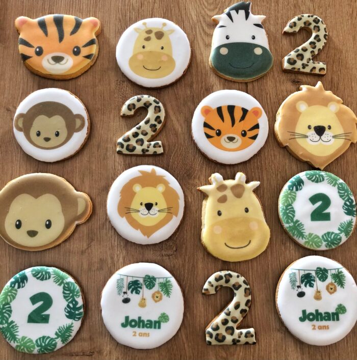 Biscuits décorés jungle