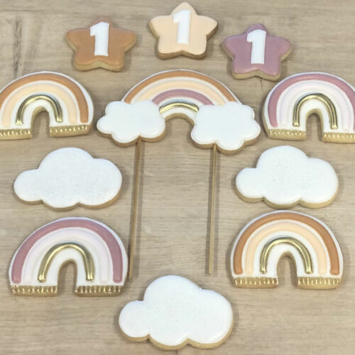 Biscuits décorés arc en ciel